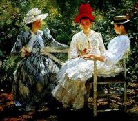 Tarbell, Edmund Charles - In a garden